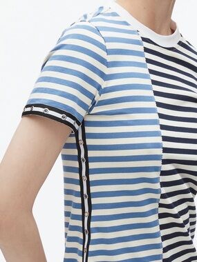 3.1 Phillip Lim Blue, Navy and White Striped Midi Dress